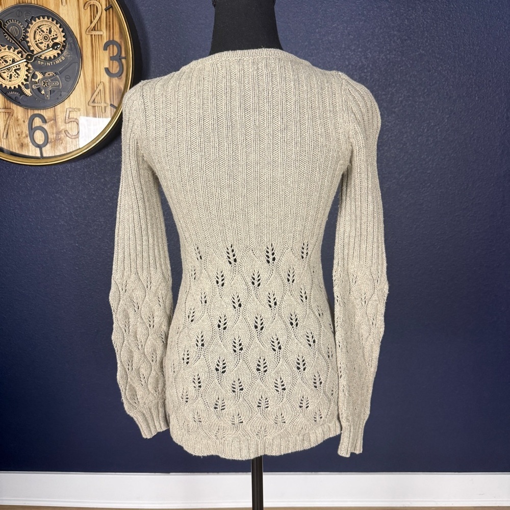 Between Me & You Beige Knit Crewneck Sweater | Size XS - Picture 3 of 7